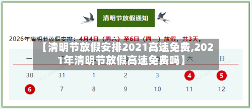 【清明节放假安排2021高速免费,2021年清明节放假高速免费吗】-第2张图片